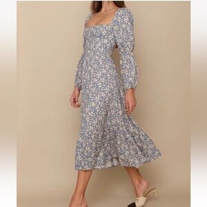 Reformation Mica dress wallflower- long sleeve
